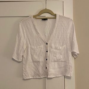Top shop white button blouse